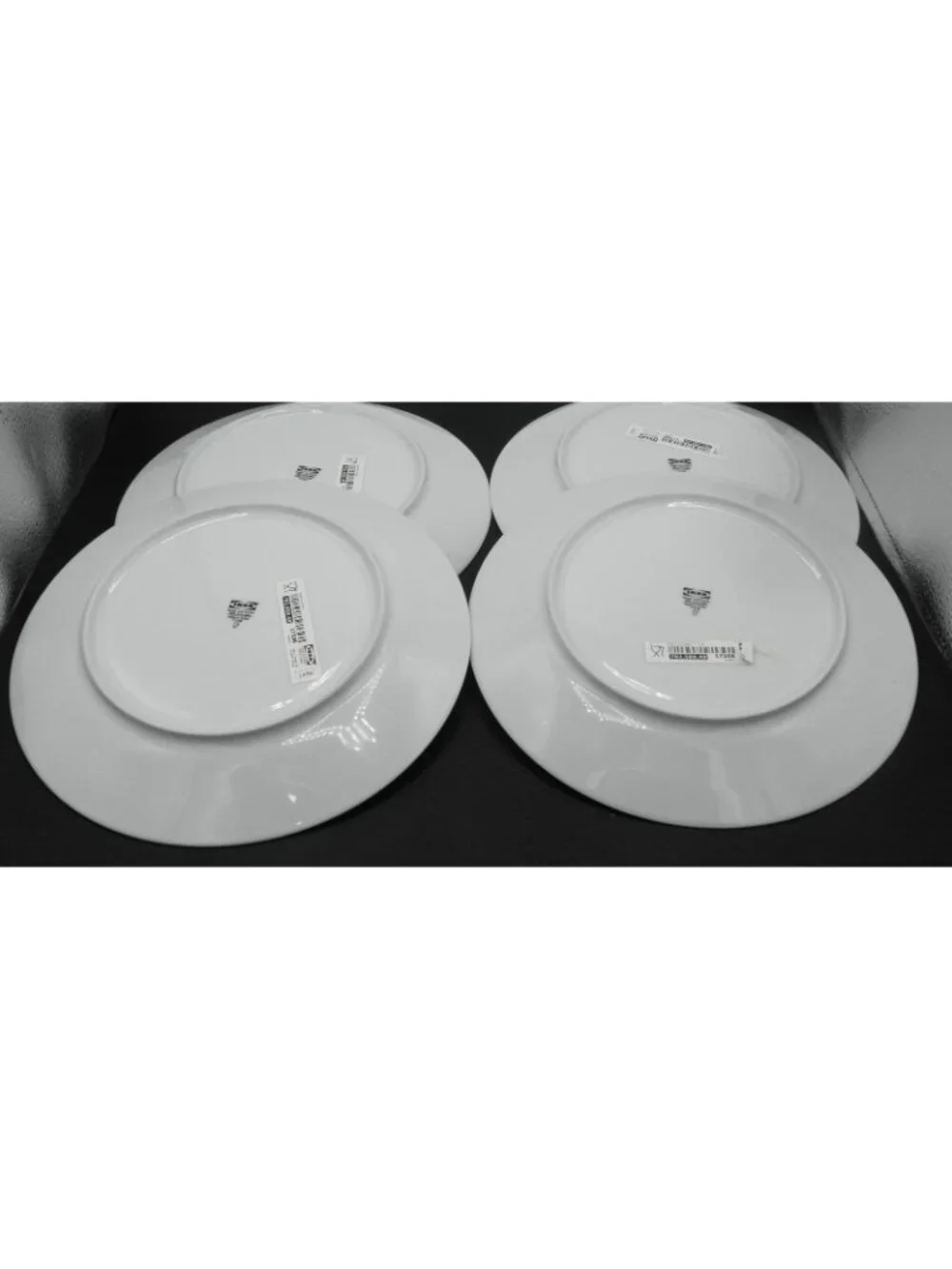 IKEA 17208 White Dinner Plates Set of 4 Made in Turkey 10.25 Inches Slanted Rim